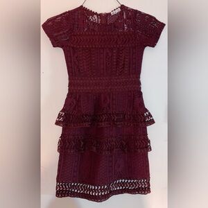 DEX Lace Burgundy Dress